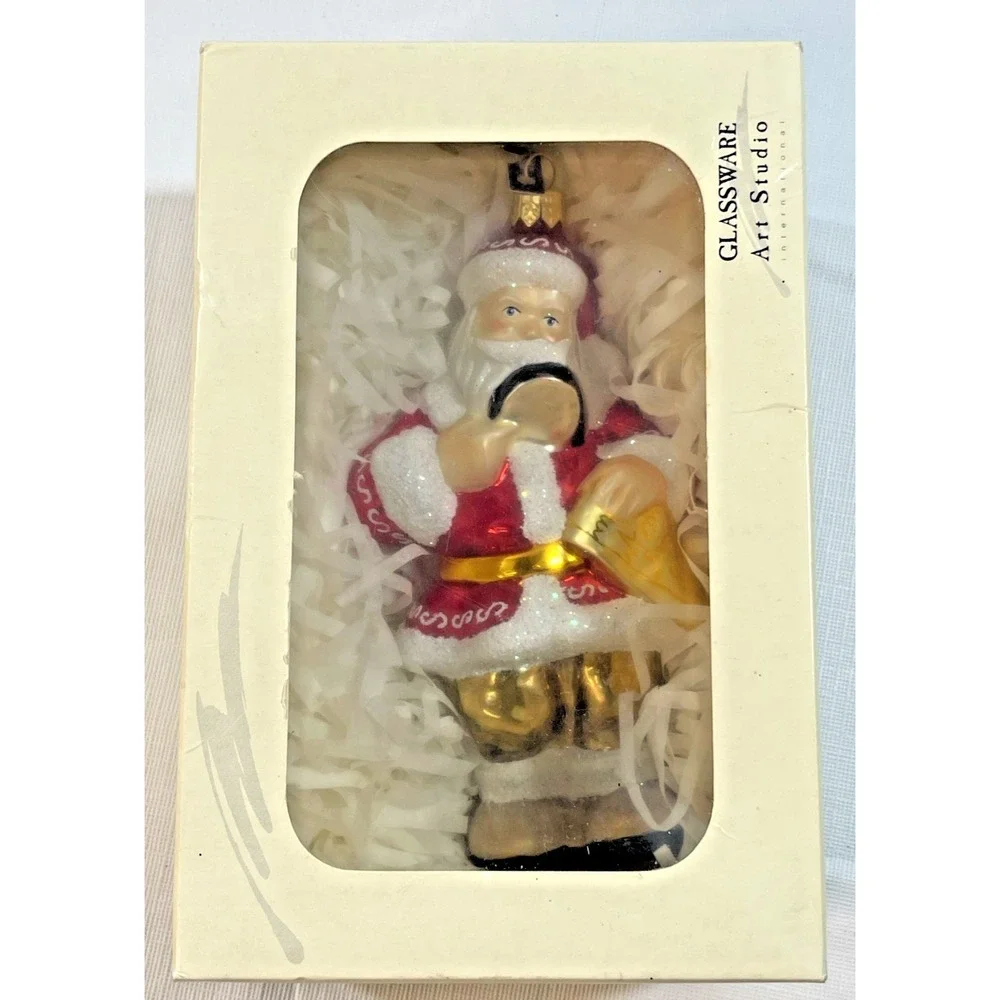 Blown Glass Santa Christmas Ornament‎ 6.5